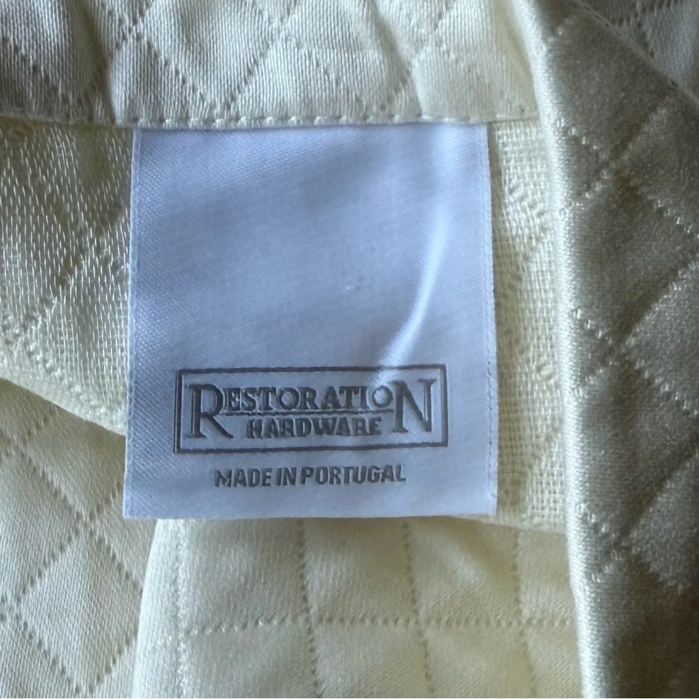 New! Restoration Hardware Diamond Cotton Ivory Boudoir Sham